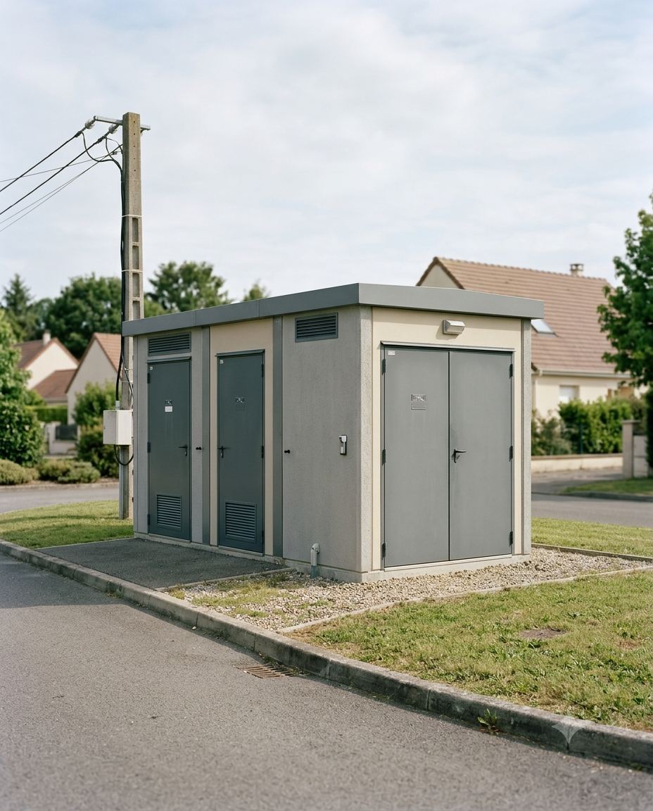 Poste de distribution électrique HTA/BT en milieu résidentiel