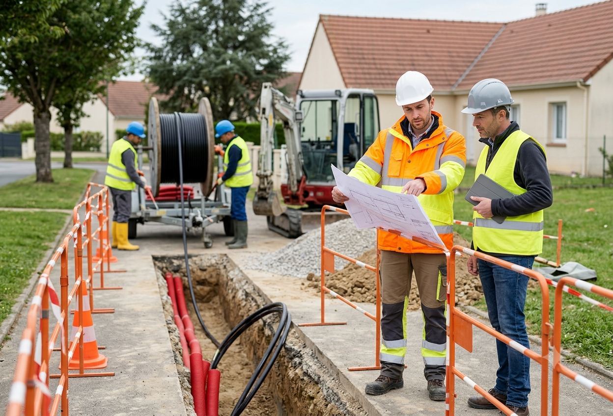 Suivi de chantier sur un ouvrage de réseau électrique